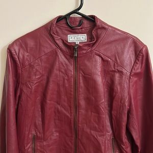 Pelle Leather Jacket Wine, Size XL